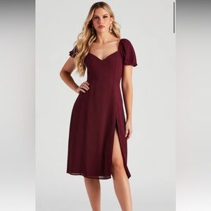 Elegant Burgundy Dress